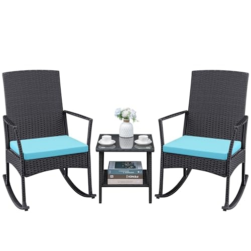 Greesum 3-Piece Wicker Patio Rocking Chair Set: $125.99 Greesum 3-Piece Wicker Patio Rocking Chair Set: $125.99