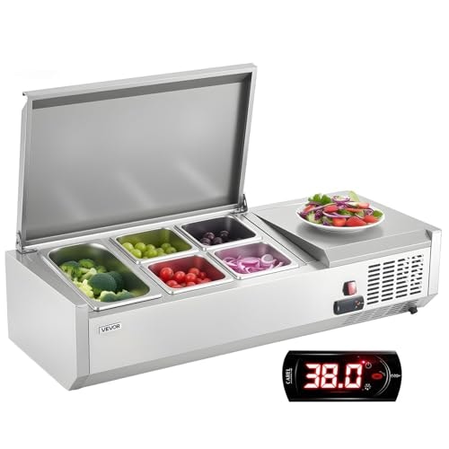 Vevor 120W Countertop Refrigerated Condiment Prep Station: $449.99 Vevor 120W Countertop Refrigerated Condiment Prep Station: $449.99