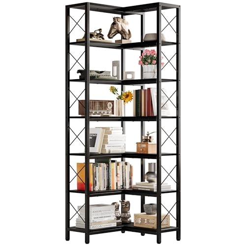 Ironck 7-Tier Industrial Corner Bookshelf: $116.99 Ironck 7-Tier Industrial Corner Bookshelf: $116.99