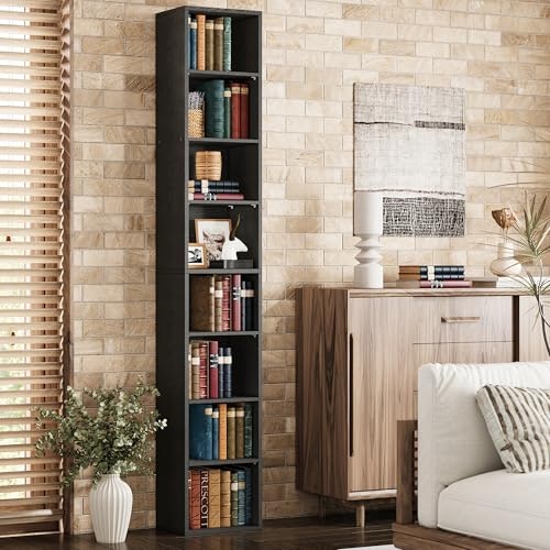 Ironck 8-Tier Tall Narrow Bookshelf: $59.07