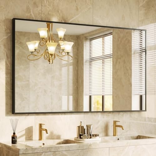 Dumos 48"x30" Rectangle Wall Mount Bathroom Mirror: $51.99 Dumos 48"x30" Rectangle Wall Mount Bathroom Mirror: $51.99