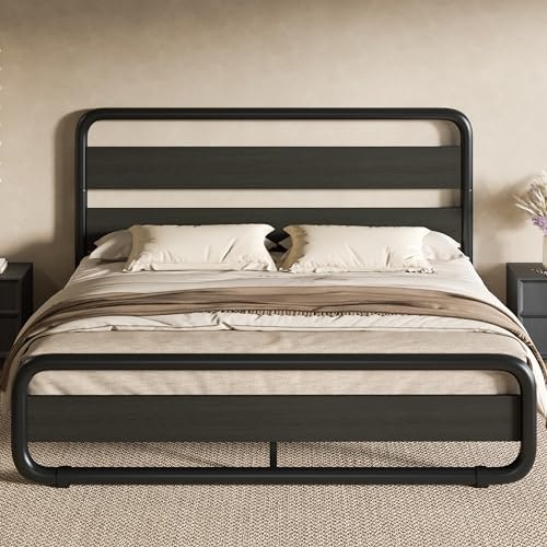 Sha Cerlin Full Metal Bed Frame with Wooden Headboard: $116.97 Sha Cerlin Full Metal Bed Frame with Wooden Headboard: $116.97