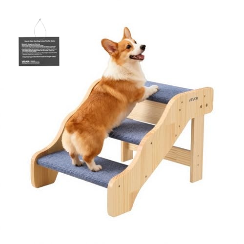 Vevor 3-Step Wooden Pet Stairs: $35.01 Vevor 3-Step Wooden Pet Stairs: $35.01
