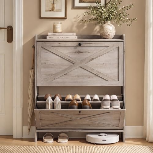 Vasagle Narrow 2-Drawer Shoe Storage Cabinet: $77.39
