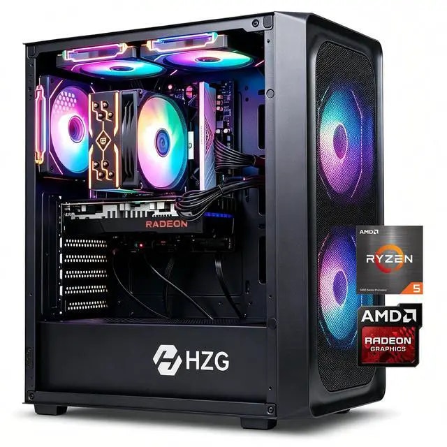 HZG M500 Ryzen 5 5600 Radeon RX 6600 Gaming Desktop PC: $769 + $35 gift card