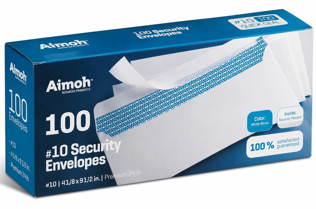 Aimoh 100-Count #10 Self-Seal Security Mailing Envelopes: $8 w/ Subscribe & Save