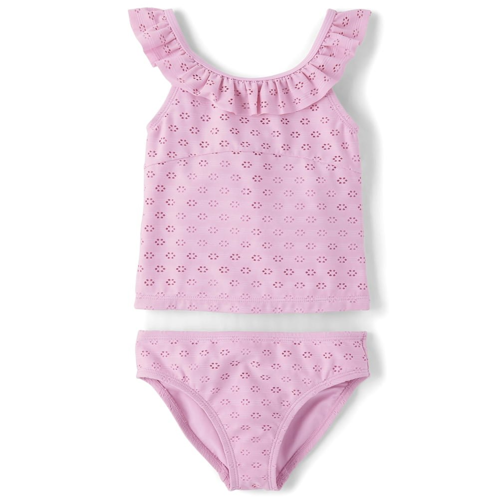 The Children's Place Girls Ruffle Eyelet Tankini Swimsuit: $9.24