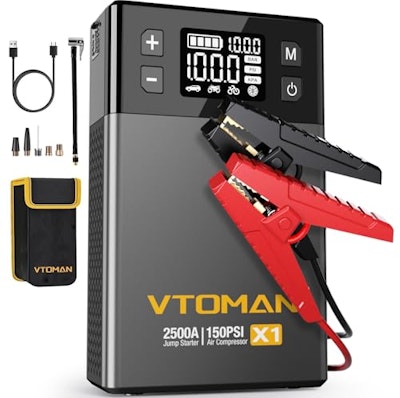 Vtoman X1 2,500A Jump Starter and 150-PSI Air Compressor for $50 + free shipping