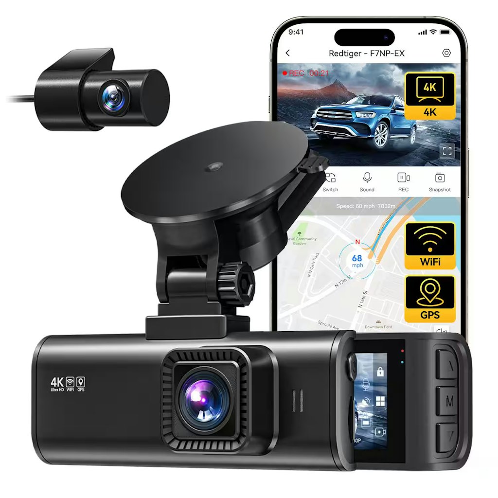 Redtiger Dual 4K/2.5K HD Dash Cam: $89.99