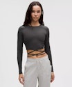 lululemon Women's Logo Bead Ribbed Waist-Tie Long-Sleeve Shirt for $34 + free shipping