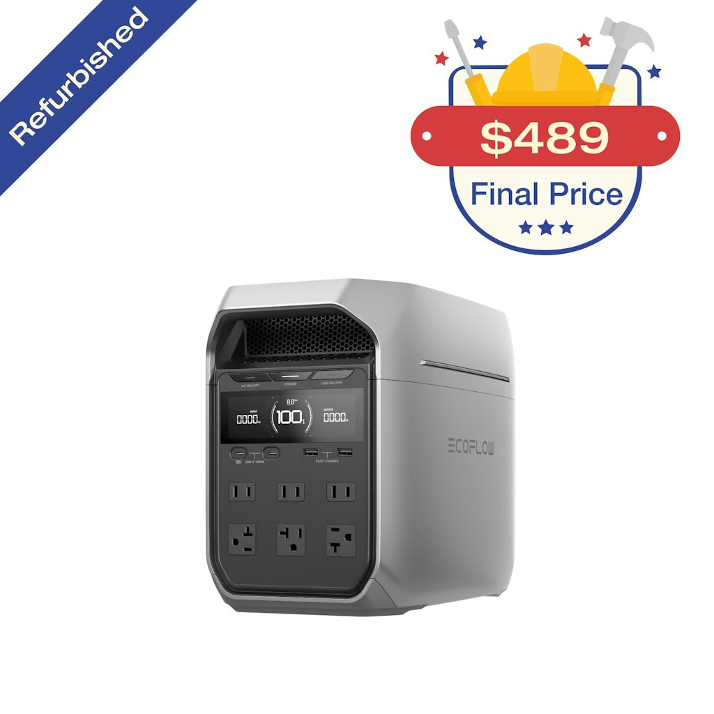 Refurb EcoFlow DELTA 3 Plus 1024Wh Portable Power Station: $489 Refurb EcoFlow DELTA 3 Plus 1024Wh Portable Power Station: $489