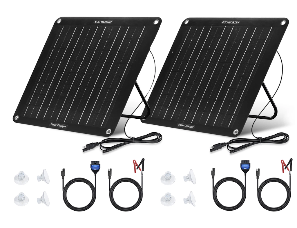 Eco-Worthy 10W Solar Battery Charger 2-Pack: $32
