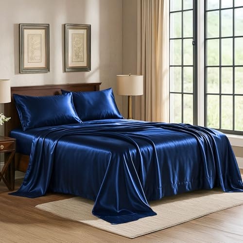 Pure Bedding King Satin Sheet Set 4-Piece: $19.65 Pure Bedding King Satin Sheet Set 4-Piece: $19.65