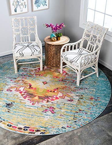 Unique Loom Vita Collection 6' Round Southwestern Area Rug: $56 Unique Loom Vita Collection 6' Round Southwestern Area Rug: $56