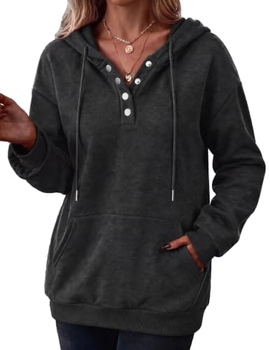 Zeagoo Women's Casual Button Pullover Hoodie: $24.99 Zeagoo Women's Casual Button Pullover Hoodie: $24.99