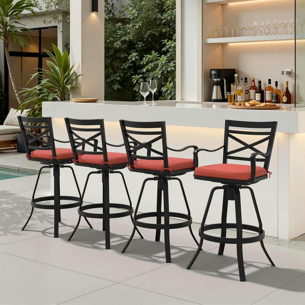 Swivel Cast Aluminum Outdoor Bar Stool 4-Pack: $799 Swivel Cast Aluminum Outdoor Bar Stool 4-Pack: $799