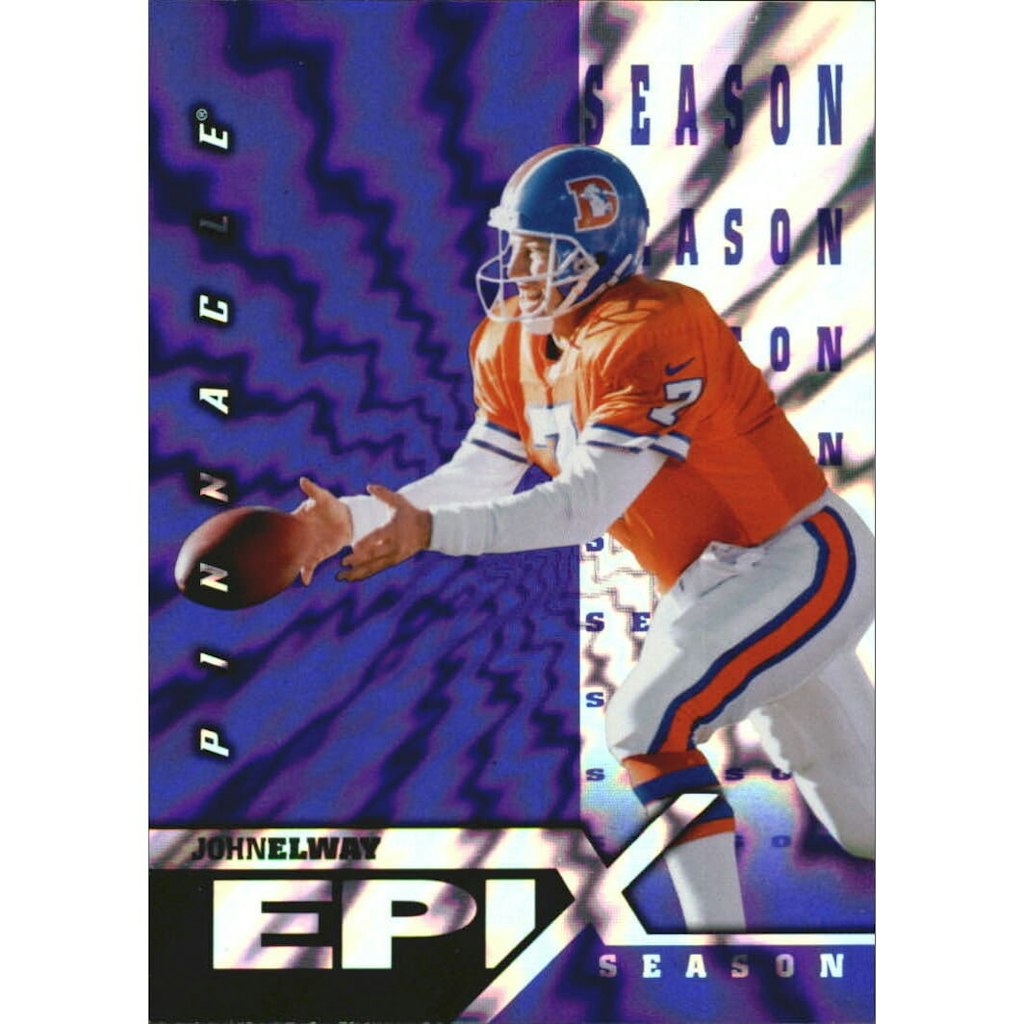1997 Pinnacle Epix Purple John Elway Season Card #E20: $15 1997 Pinnacle Epix Purple John Elway Season Card #E20: $15