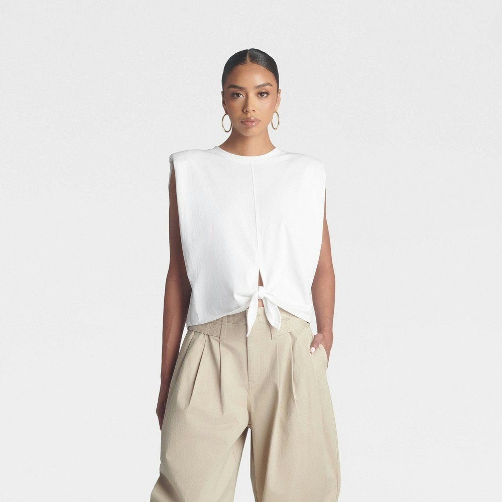 Kahlana Women's Tie-Front Sleeveless Tank Top: $22 Kahlana Women's Tie-Front Sleeveless Tank Top: $22