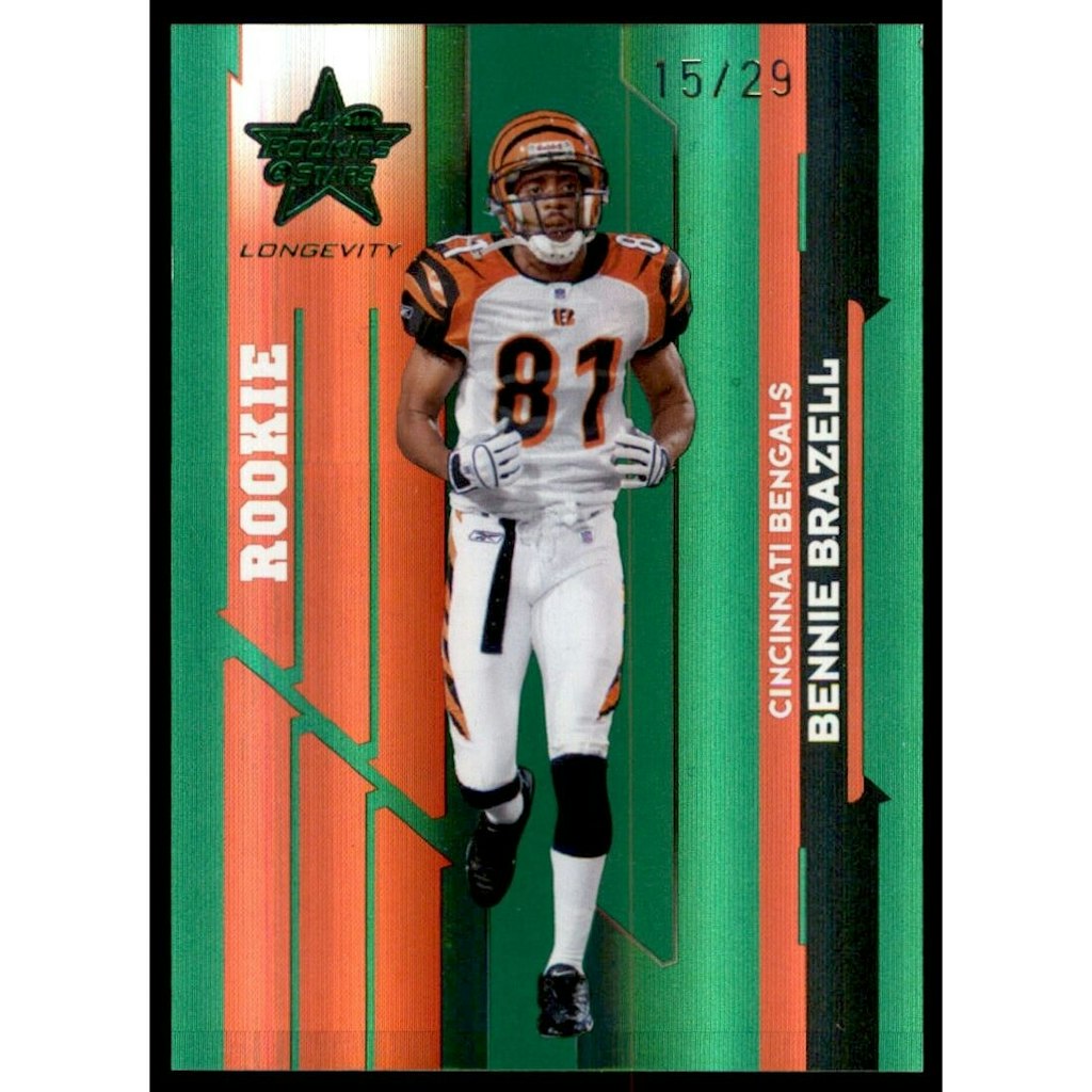2006 Leaf Rookies and Stars Longevity Emerald Bennie Brazell Trading Card: $18 2006 Leaf Rookies and Stars Longevity Emerald Bennie Brazell Trading Card: $18