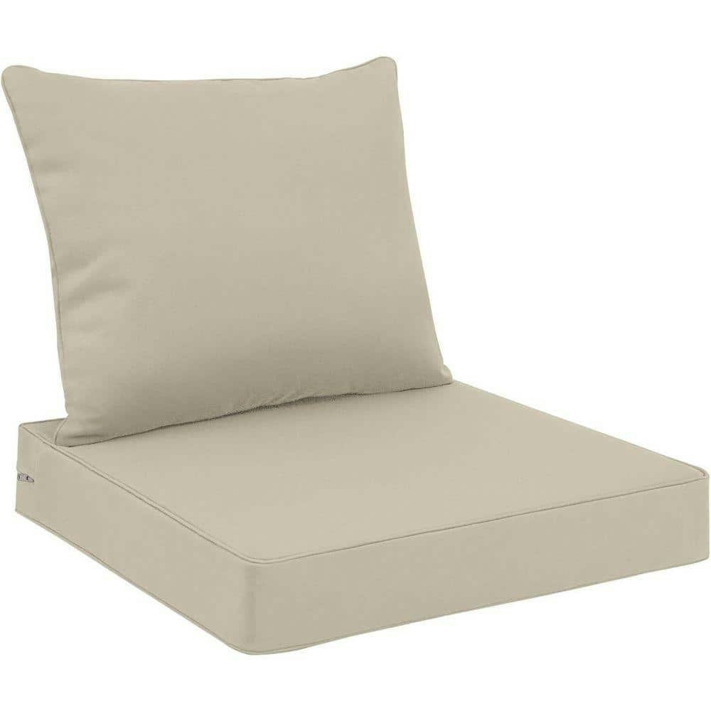 24\" x 24\" Outdoor Deep Seat and Back Cushion Set: $120.68 24\" x 24\" Outdoor Deep Seat and Back Cushion Set: $120.68