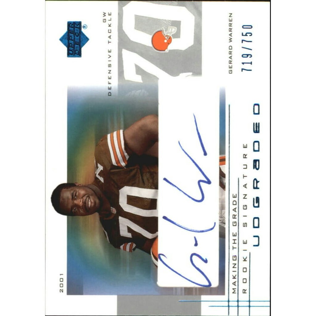 2001 Upper Deck Graded Gerard Warren Rookie Autograph #62/750: $12 2001 Upper Deck Graded Gerard Warren Rookie Autograph #62/750: $12