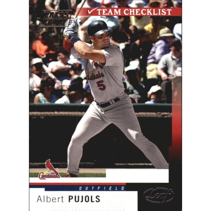 2004 Leaf Press Proofs Silver Albert Pujols Baseball Card: $18 2004 Leaf Press Proofs Silver Albert Pujols Baseball Card: $18