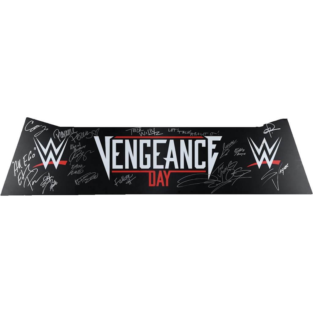 NXT Vengeance Day 2025 Event-Used Autographed Announce Table Cowl: $499.99 NXT Vengeance Day 2025 Event-Used Autographed Announce Table Cowl: $499.99