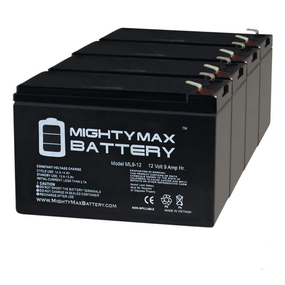 12-Volt 9Ah SLA Replacement Battery 4-Pack: $83.99 12-Volt 9Ah SLA Replacement Battery 4-Pack: $83.99