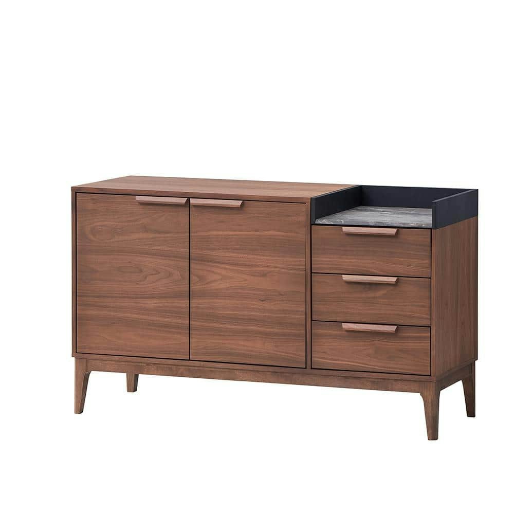 Bevis Green Fabric and Walnut Buffet: $593.37 Bevis Green Fabric and Walnut Buffet: $593.37
