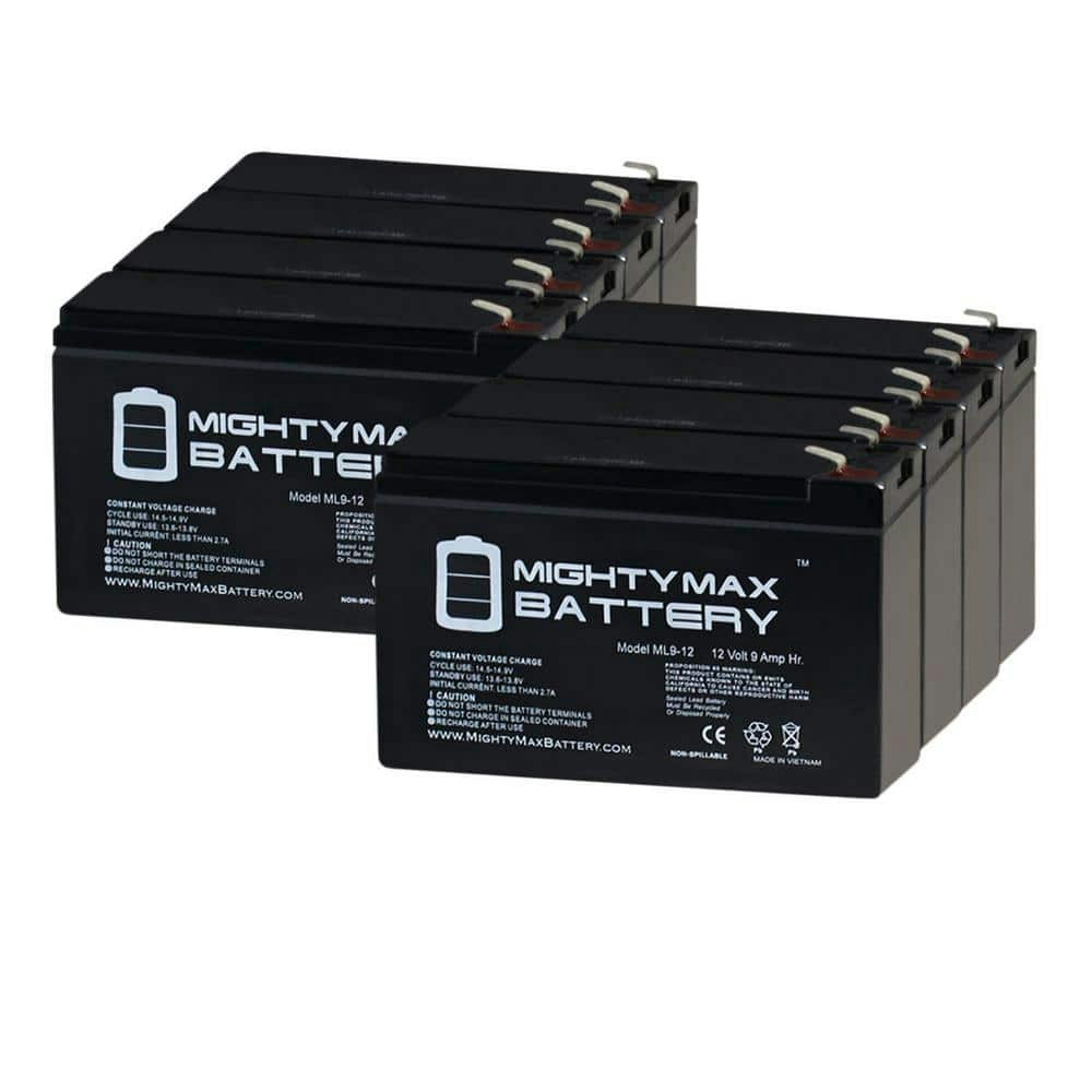 12-Volt 9Ah Battery 8-Pack: $188.24 12-Volt 9Ah Battery 8-Pack: $188.24