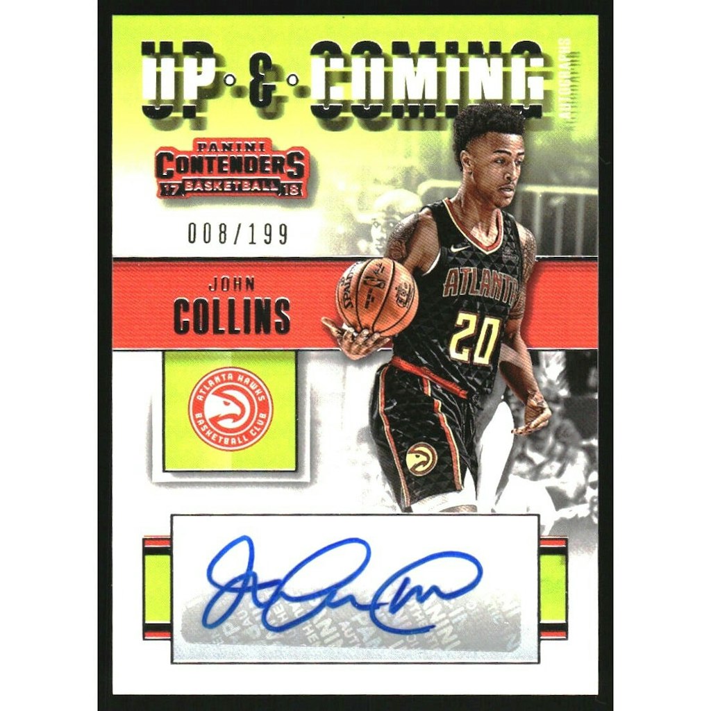 2017-18 Panini Contenders John Collins Up and Coming Autograph Card: $18 2017-18 Panini Contenders John Collins Up and Coming Autograph Card: $18
