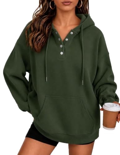 Zeagoo Women's Oversized Button Hooded Sweatshirt: $25.14 Zeagoo Women's Oversized Button Hooded Sweatshirt: $25.14