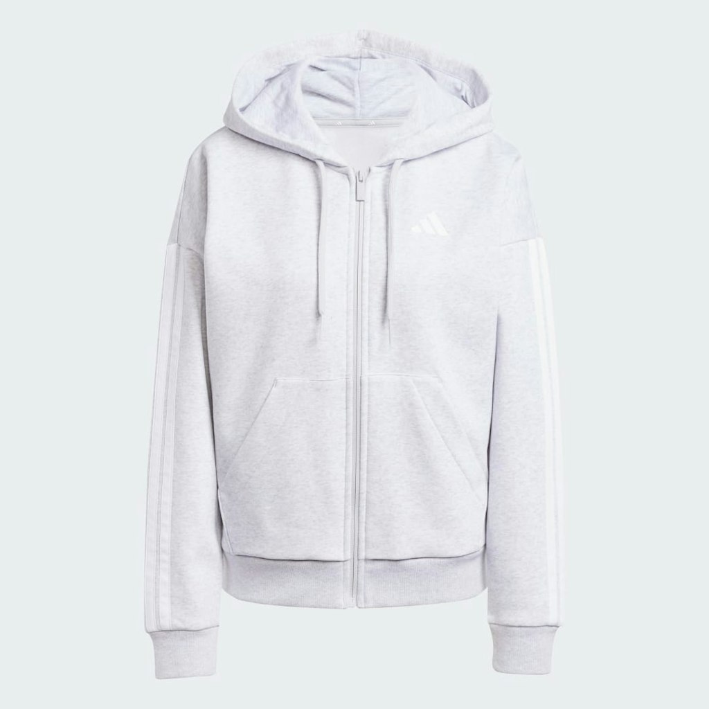 Essentials 3-Stripes Fleece Full-Zip Hoodie: $60 Essentials 3-Stripes Fleece Full-Zip Hoodie: $60