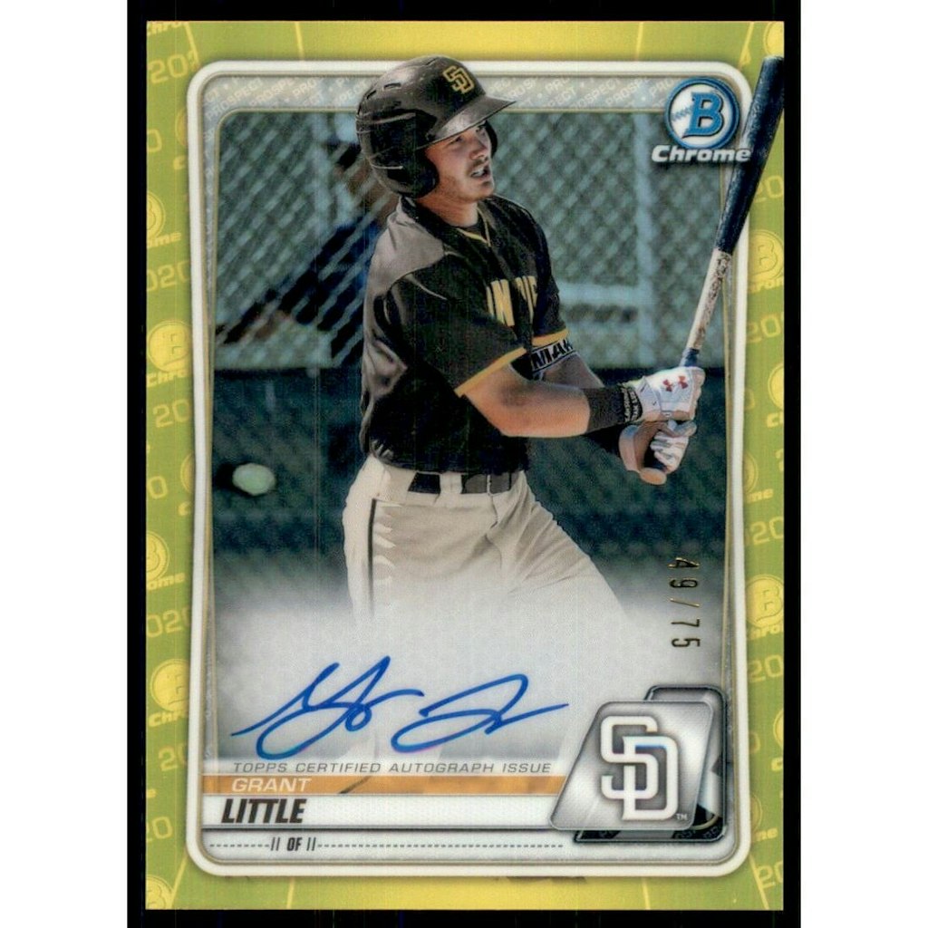 Grant Little 2020 Bowman Chrome Yellow Refractor Autograph: $18