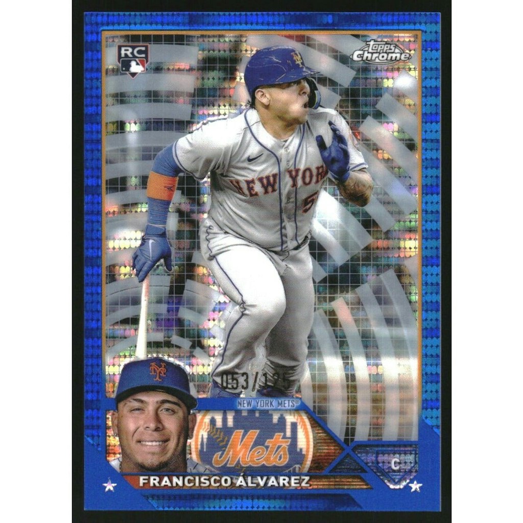 2023 Topps Chrome Francisco Alvarez Blue Sonar Refractor Card: $15 2023 Topps Chrome Francisco Alvarez Blue Sonar Refractor Card: $15