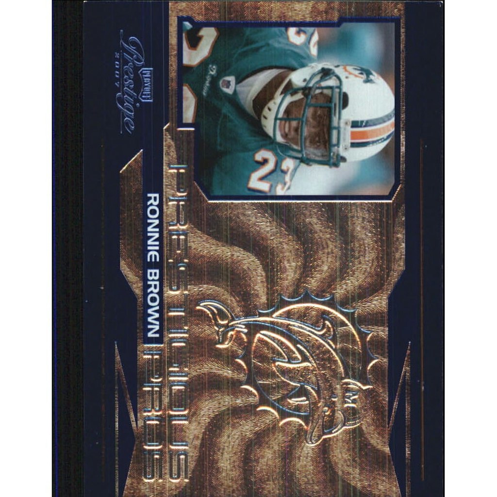 2007 Playoff Prestige Prestigious Pros Gold Ronnie Brown #14 Trading Card: $7.20 2007 Playoff Prestige Prestigious Pros Gold Ronnie Brown #14 Trading Card: $7.20
