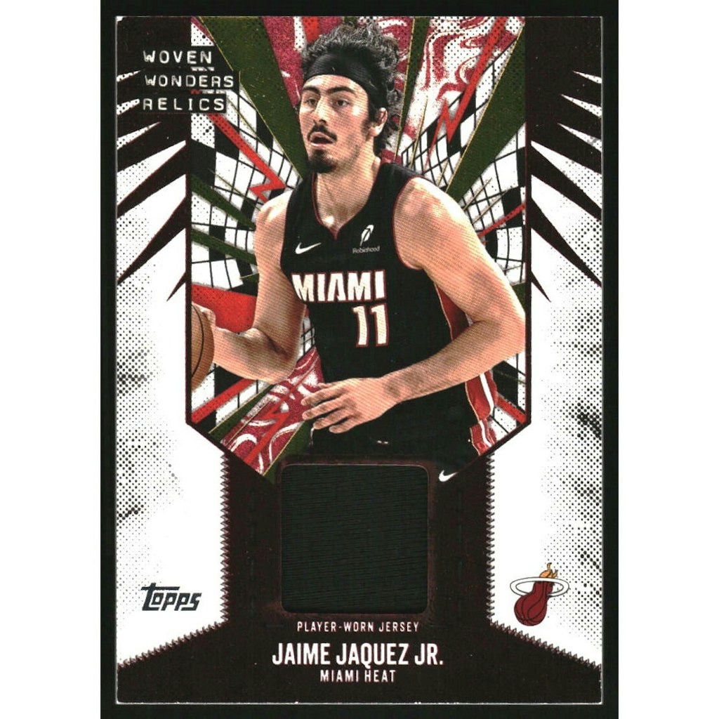 2025-26 Topps Woven Wonders Jaime Jaquez Jr. Relic Card: $5.40 2025-26 Topps Woven Wonders Jaime Jaquez Jr. Relic Card: $5.40