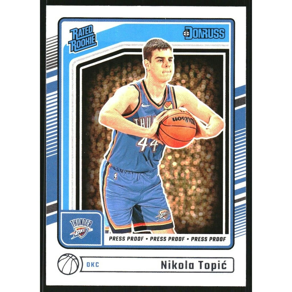2024-25 Donruss Nikola Topic Rookie Revolution Press Proof Silver Card: $5.40 2024-25 Donruss Nikola Topic Rookie Revolution Press Proof Silver Card: $5.40