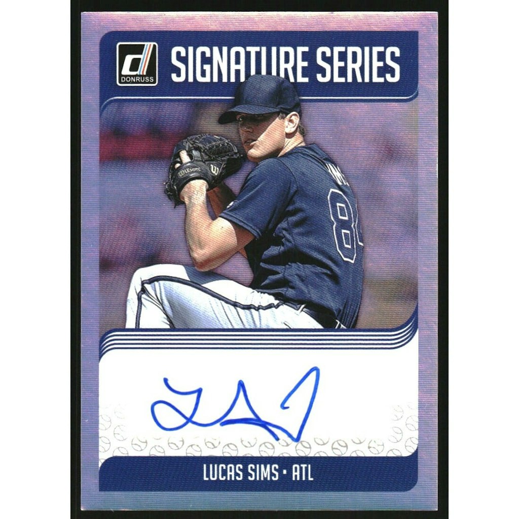 2018 Donruss Signature Series Lucas Sims Trading Card: $5.40 2018 Donruss Signature Series Lucas Sims Trading Card: $5.40