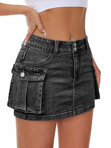 Mancreda Women's Denim Cargo Mini Skirt: $23.79