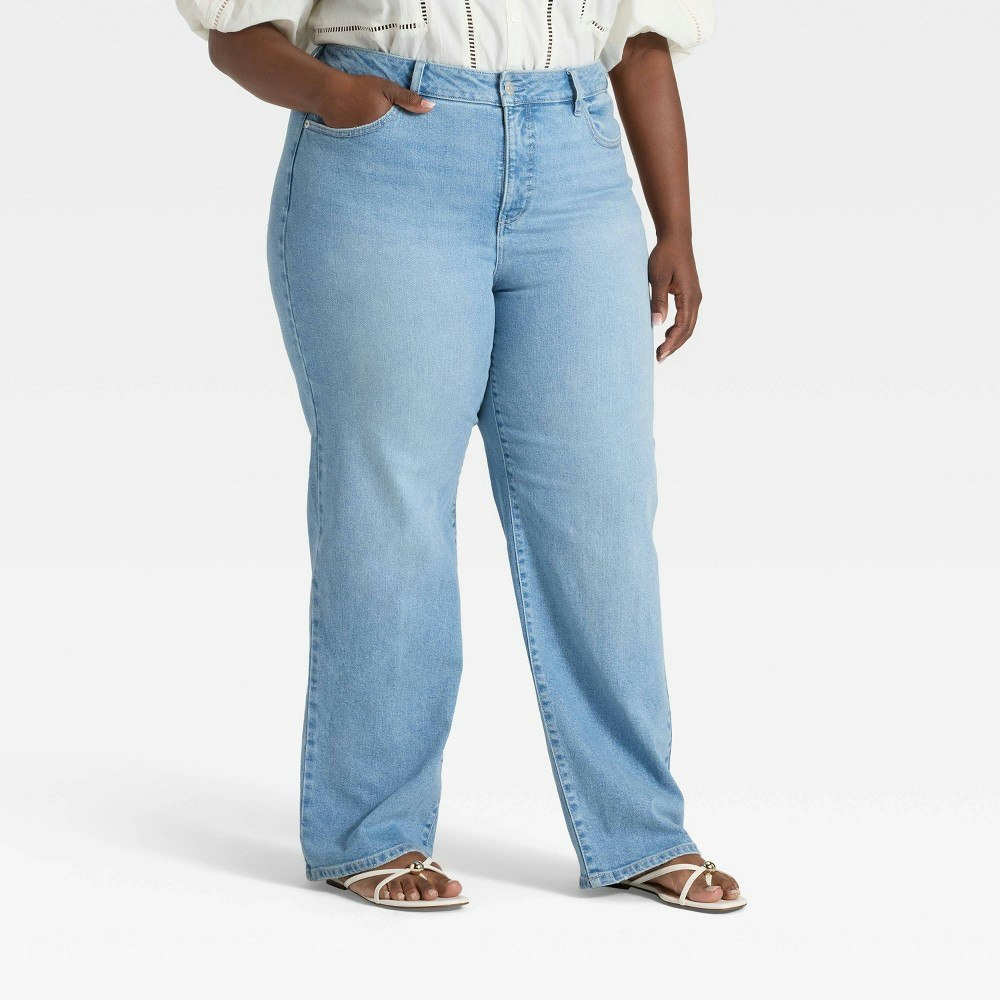 Ava & Viv Women's High-Rise Straight Leg Jeans: $36 Ava & Viv Women's High-Rise Straight Leg Jeans: $36