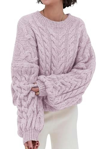 Prettygarden Women's Cable Knit Crewneck Sweater: $29.98
