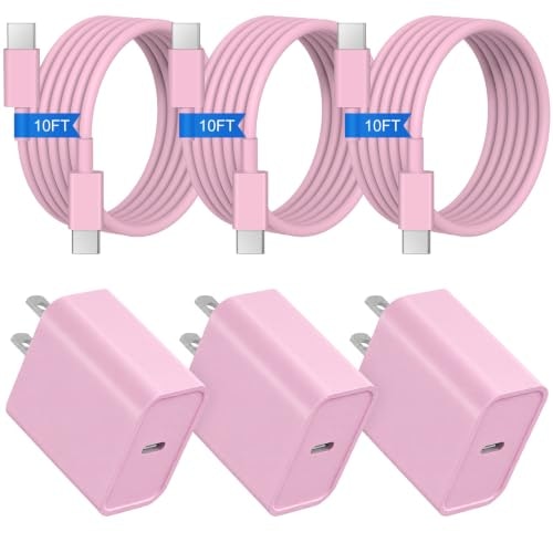 USB C Wall Charger and 10-Foot Cable 6-Pack: $22.02