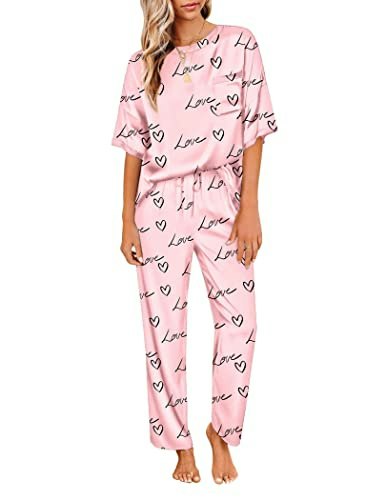 Ekouaer Women's Silky Satin Pajama Set 2-Piece: $16.19