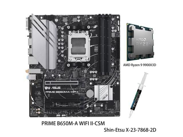 Asus Prime B650M-A Wi-Fi II Motherboard and AMD Ryzen 9 9900X3D CPU Combo: $1,199.99