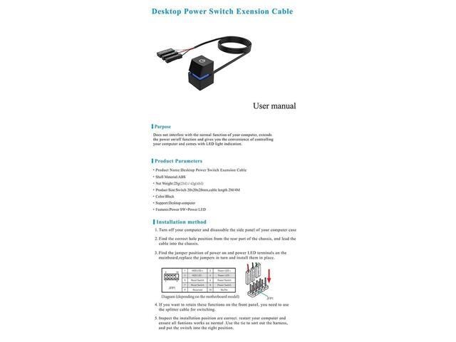 PC Motherboard External Power Button Switch Extension Cable: $14.12 PC Motherboard External Power Button Switch Extension Cable: $14.12