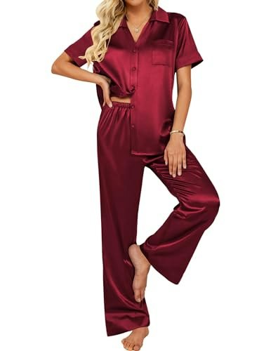 Ekouaer 2-Piece Silk Pajama Set: $26.98 Ekouaer 2-Piece Silk Pajama Set: $26.98