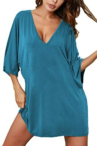 Ekouaer Deep V-Neck Nightgown: $13.96 Ekouaer Deep V-Neck Nightgown: $13.96