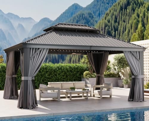 Aoxun 12' x 16' Hardtop Aluminum Gazebo: $1,099.98 Aoxun 12' x 16' Hardtop Aluminum Gazebo: $1,099.98