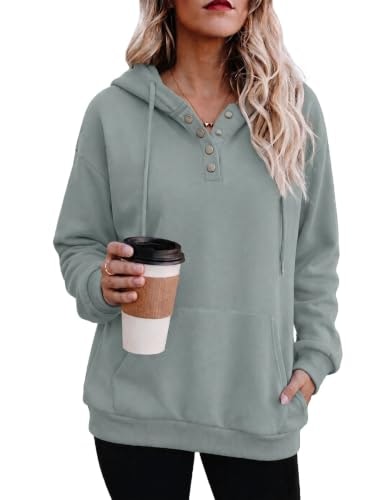 Zeagoo Women's Casual Button Pullover Hoodie: $24.99 Zeagoo Women's Casual Button Pullover Hoodie: $24.99